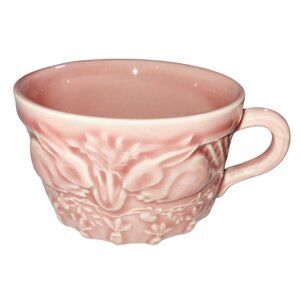 Vintage Bordallo Pinheiro Rabbit Pink Majolica Cup Portugal 6 Oz Tea/Coffee Mug